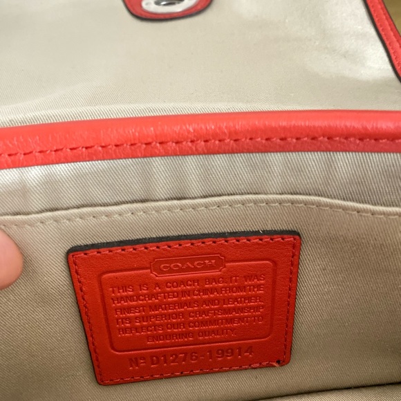 Coach Rare Orange natural Leather Crossbody - Picture 7 of 12